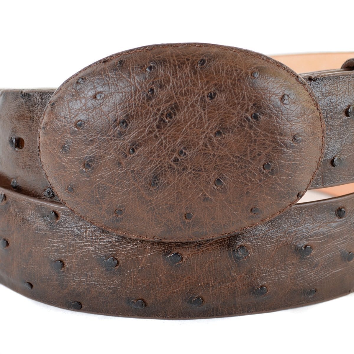 Men's Wild West Ostrich Leg Skin Cowboy Belt 2C110577