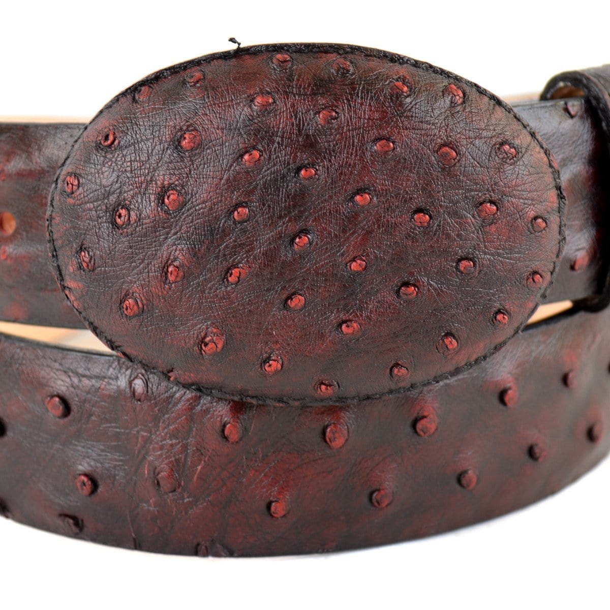 Men's Wild West Ostrich Leg Skin Cowboy Belt 2C110577 main image 0