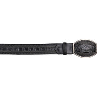Wild West Boots Belts Men's Wild West Caiman Belly Laser Design Casual Belt 2C24U8205