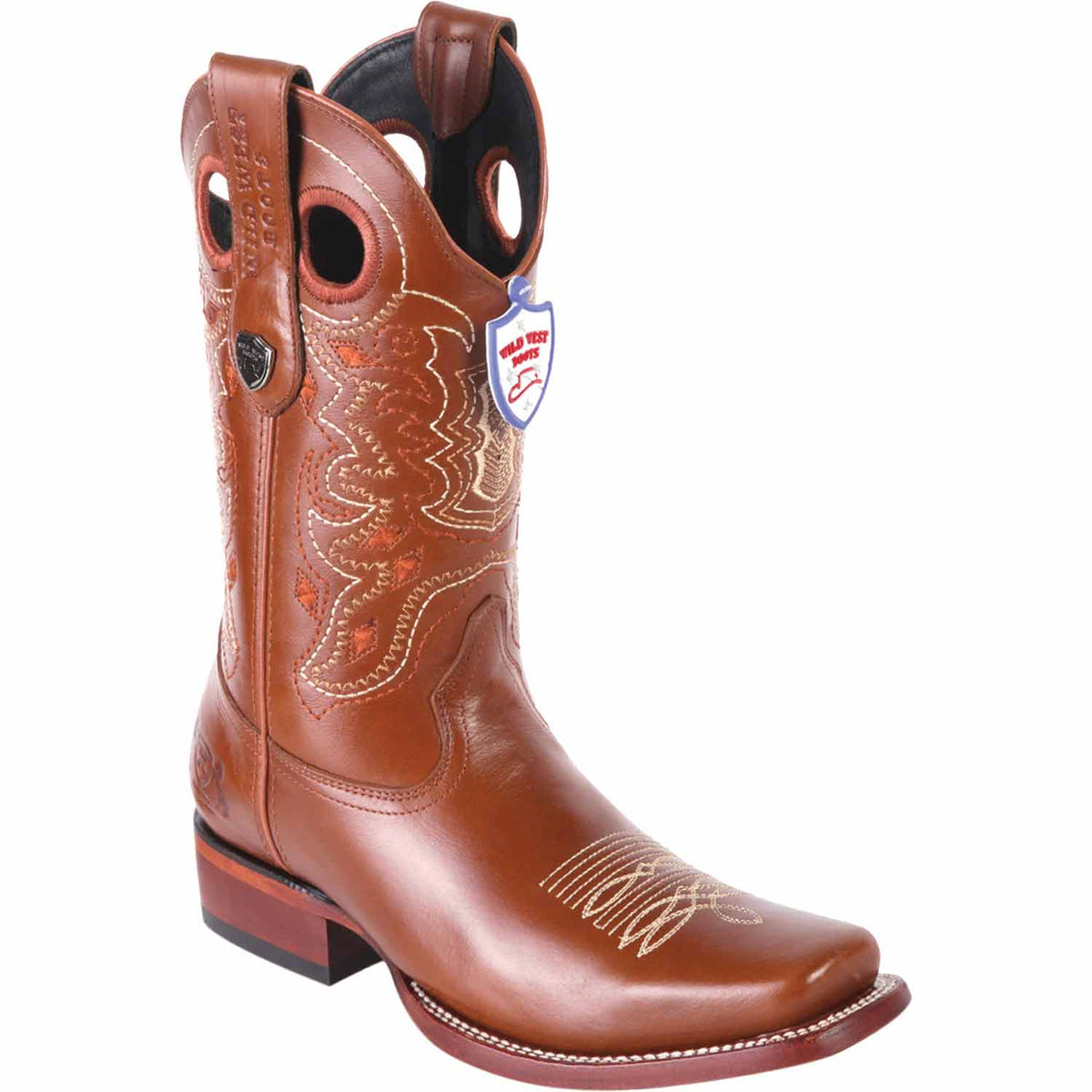 Men's Wild West Genuine Leather Ranch Toe Boots 282438