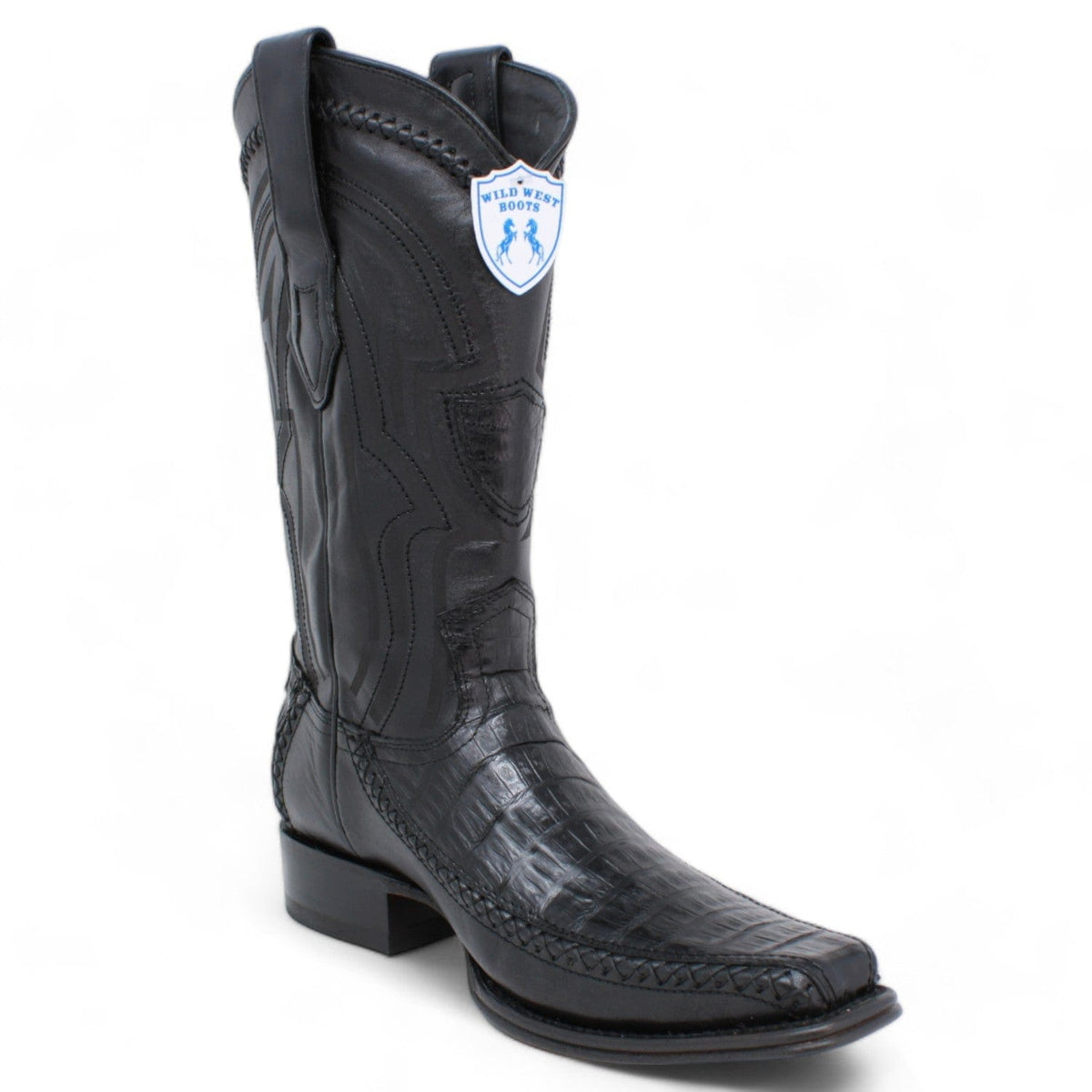 Men's Wild West Caiman Belly with Deer Dubai Toe Short BootS 279BF82