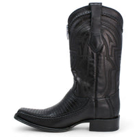Men's Wild West Teju Lizard with Deer Skin Square Toe Boots 277LF07