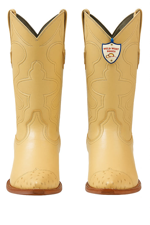 Men's Wild West Smooth Ostrich Skin 3X Toe Boots 29504-B