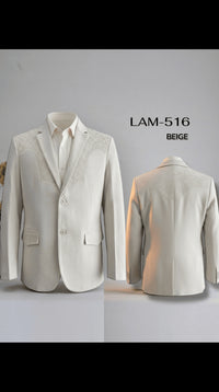 Men's Suede Cowboy Blazer Ultra Slim Fit LAM-516 in Color Beige