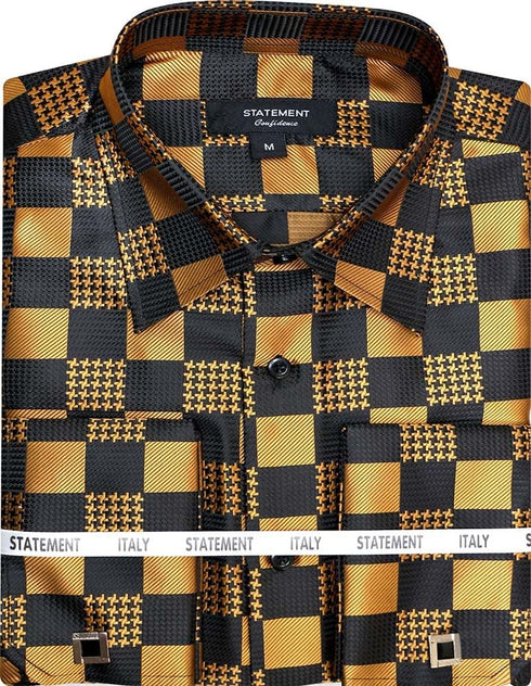 Statement Men's Long Sleeve Woven Shirt – Diverse Patterned Designs