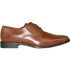 Bravo Mens Modern Pointy Square Toe Oxford Dress Shoe in Cognac