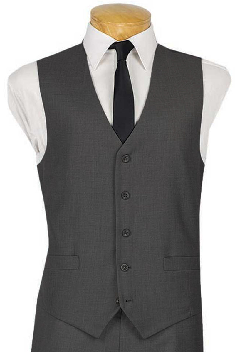 Five Button Flap pocket Men's Blue Linen Suit Separates Vest main image 1