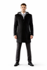 Hooded Dress Coat Wool Black ~ Charcoal Winter Coat Mens Topcoat
