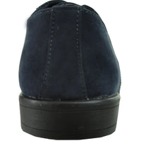 Bravo Mens Vegan Suede Wedding & Prom Wingtip Lace Up Dress Shoe in Navy Blue