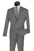 Mens Basic 2 Button Classic Fit Poplin Suit in Medium Grey