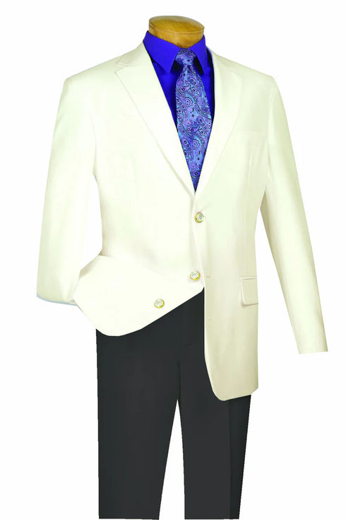 (38R, 42L, 42R, 48L, 50L) Ivory Regular Fit 3 Button Blazer