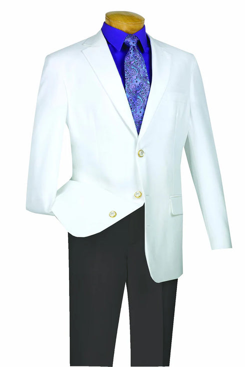White Regular Fit 3 Button Blazer