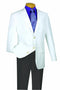 White Regular Fit 3 Button Blazer