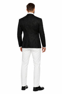 Zacchi Men’s Black Micro Suede Sport Coat – Modern Fit