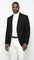 Zacchi Men’s Black Micro Suede Sport Coat – Modern Fit