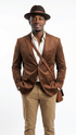 Zacchi Men’s Cognac Micro Suede Sport Coat
