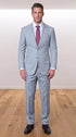 Statement Men's Modern Fit 2 Piece 100% Super 200 Wool Suit Peak Lapel in Grey - image 8