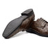 Zelli Andrea Genuine Ostrich Cap Toe Derby Dress Shoes in Brown