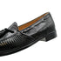 Zelli Franco Genuine Lizard Tassel Loafers in Black with Apron Toe