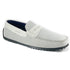 Zelli Monza Suede and Caiman Crocodile Driving Loafer in White