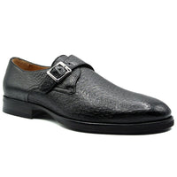 Zelli Roman Genuine Peccary Monk Strap Dress Shoes in Black