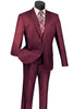 Mens 2 Button Modern Fit Textured Wool Suit in Burgundy