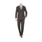 Mens Double Breasted Slim Fit Bold Stripe Black Peak Lapel