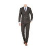 Mens Double Breasted Slim Fit Bold Stripe Black Peak Lapel