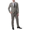 Mens 2 button single breasted slim fit grey glen plaid suit jacket