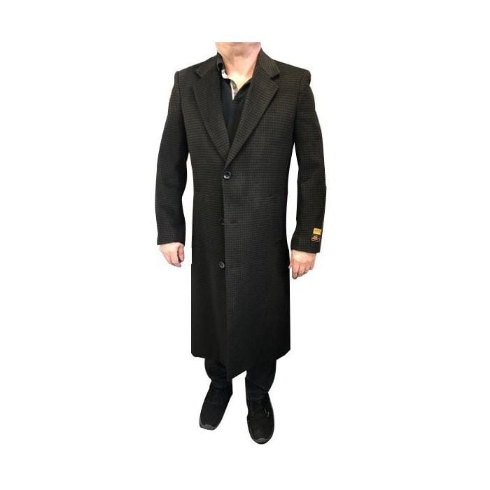 Brown Mens Overcoat Long Brown Coat Dark Brown Top coat OvercoatUSA