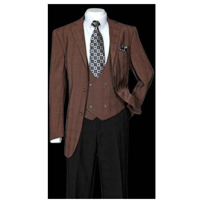 Charcoal Plaid Blazer - Mens Charcoal Windowpane Sportcoat