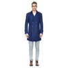 Mens Knee Length Blue Peacoat