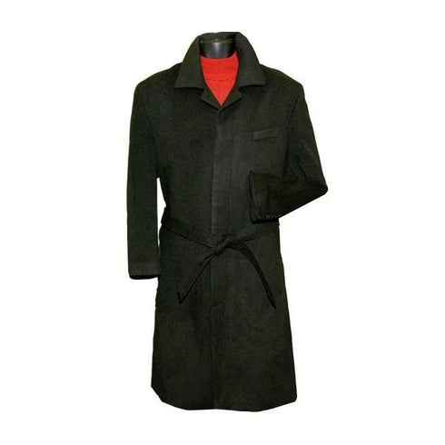 Single Breasted Hidden Button 1 Chest Pocket Black Top Coat