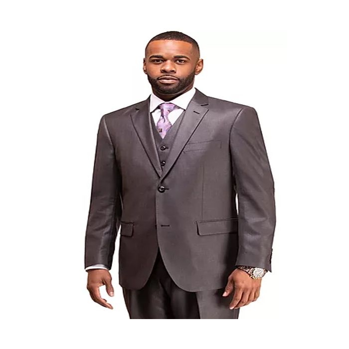 Men's Slim Fit Suit - Fitted Suit - Skinny Suit Men's Charcoal Grey 2-button single breast jacket main image 1