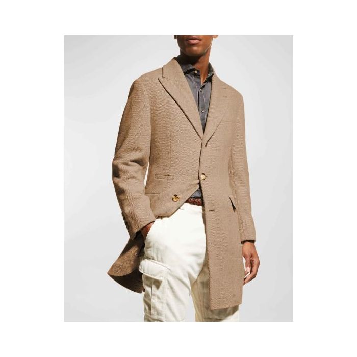 Men's Wool Car Coat camel Driver Coat OvercoatUSA