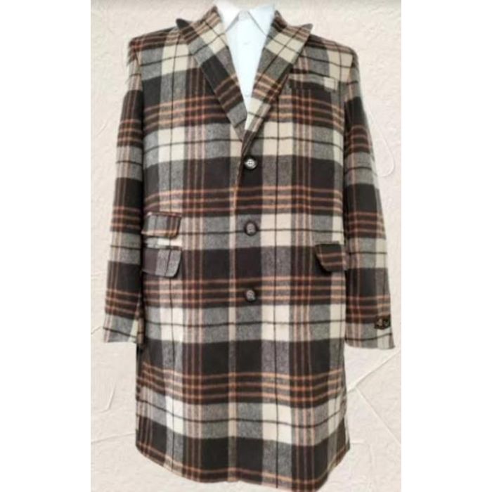 Men's Wool Car Coat Multicolor Driver Coat OvercoatUSA