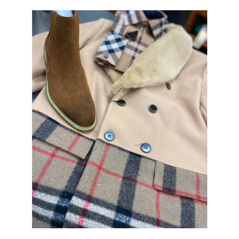 Mens Tan Wool Peacoat