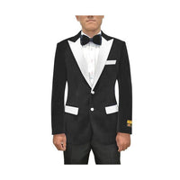 Mens Black Flap Front Pockets Tuxedo
