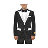 Mens Black Flap Front Pockets Tuxedo