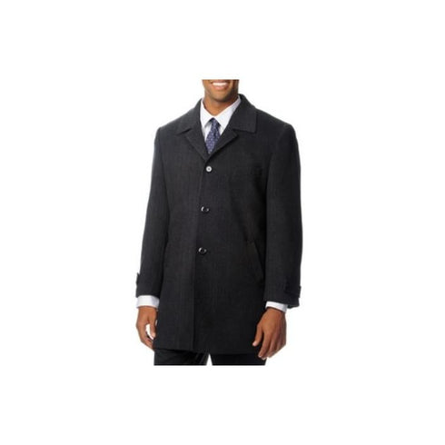 Back Vent Dress Coat Three Button 'Ram' Charcoal Cashmere Blend - Cashmere Topcoat - Mens Cashmere Overcoat - Cashmere Coat