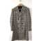 Mens Houndstooth Cream and Black Overcoat