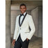 Men’s Ivory and Black Dinner Jacket, Formal Tuxedo Evening Jacket for Weddings and Prom