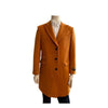 Mens Mid Length Orange Wool Car Coat