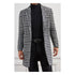 Mens Plaid White and Black Overcoat - Hounstooth Checker Pattern Topcoat