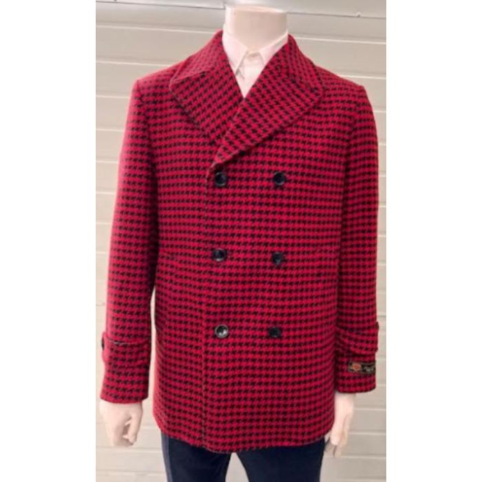 Men's Red  Carcoat - Car Coat Mid Length Three Quarter Length Coat Three Quarter main image 1