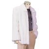Mens stylish 27 inch long full sleeve faux fur white winter overcoat