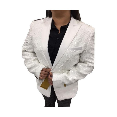 Mens White One button Closure designer blazer