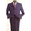 Mens 3 Button Polyester Fashion Suit in Purple