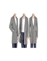 Mens Long Tweed Dark Grey Harris Tweed Overcoat