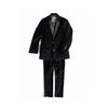 Mens 2 button 1 chest pocket notch lapel black velvet suit jacket